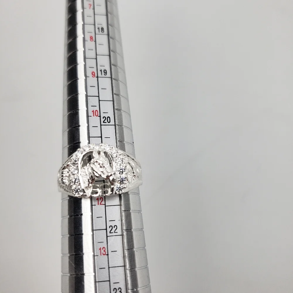 925 sterling silver men's horse with zircon ston Ring size 11.5‎ New - Picture 15 of 16